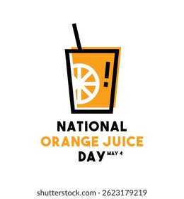 National Orange Juice Day. May 4. White background. Eps 10.
