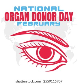 NATIONAL ORGAN DONOR DAY social media post Vector Illustration on february