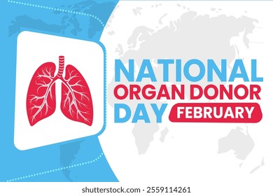 NATIONAL ORGAN DONOR DAY Vector Illustration background on february