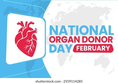 NATIONAL ORGAN DONOR DAY Vector Illustration background on february