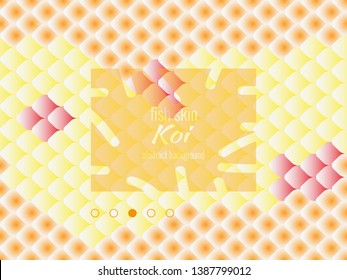 National oriental pattern, colorful fish skin of carp koi. Koi carp seamless pattern in gold and pink colors. Vector textured illustration.
