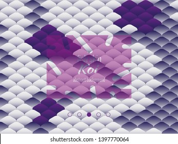 National oriental pattern, multicolored fish skin of carp Koi. Seamless pattern Koi carp in dark blue, violet and sky blue color. Vector textured illustration.