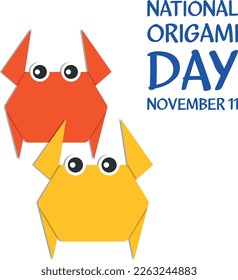 national Origami Day. Design suitable for greeting card poster and banner