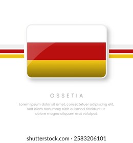 National Ossetia Flag.Vector Ossetia Button Flag. Realistic National Flag Design and Vector Template.