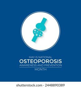 National Osteoporosis awareness and prevention month observed each year in May Banner, card, poster with text inscription. Vector illustration