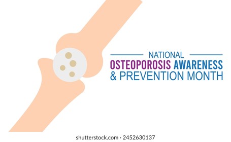 Mes nacional de concienciación y prevención de la osteoporosis, observado cada año en mayo. Plantilla para fondo, Anuncio, tarjeta, cartel con inscripción de texto.