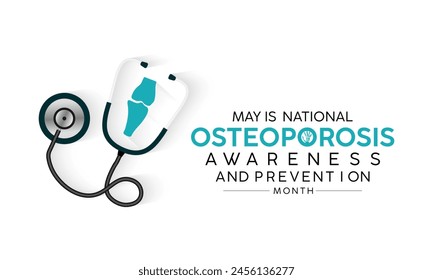 National Osteoporosis Month health awareness vector illustration. Disease prevention vector template for banner, card, background.