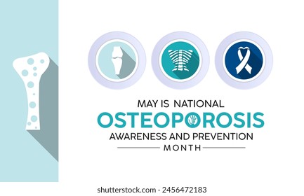 National Osteoporosis Month health awareness vector illustration. Disease prevention vector template for banner, card, background.