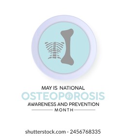 National Osteoporosis Month health awareness vector illustration. Disease prevention vector template for banner, card, background.