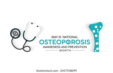 National Osteoporosis Month health awareness vector illustration. Disease prevention vector template for banner, card, background.