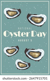 National Oyster Day Minimalista Poster Design Ilustração plana de vetor.