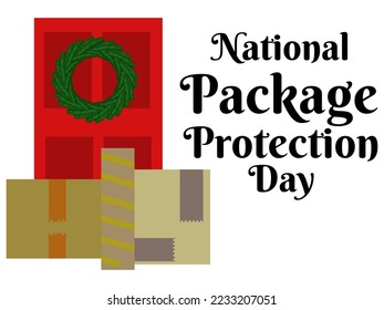 National Package Protection Day, idea for horizontal poster, banner, flyer or menu design vector illustration