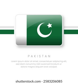 National Pakistan Flag.Vector Pakistan Button Flag. Realistic National Flag Design and Vector Template.