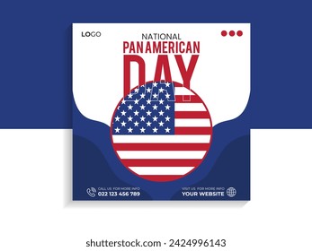 National Pan American day social media banner template