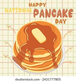 National pancake day background Vector illustration