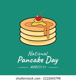 National Pancake Day Is Celebrated On March 1 This Year. Vector Illustration