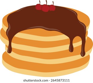 National Pancake Day Celebration. Vector Illustration in Cartoon Style.