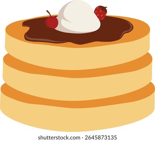 National Pancake Day Celebration. Vector Illustration in Cartoon Style.