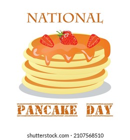 National Pancake Day Sign and Badge Vector Illustration