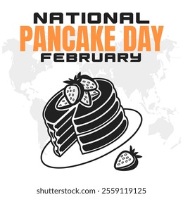NATIONAL PANCAKE DAY social media post Vector Illustration on february