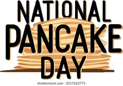 National Pancake Day text lettering hand-drawn vector art