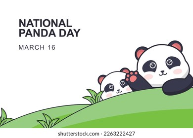 National Panda Day background. Vector illustration background.