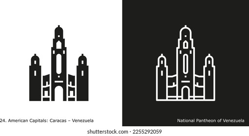 Nationales Pantheon von Venezuela Symbol. Wahrzeichen Gebäude von Caracas, der Hauptstadt Venezuelas
