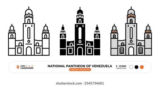 Nationales Pantheon von Venezuela Line Icon. Caracas Venezuela, US-Farbsymbol, Chill-Out-Zeichen, editierbarer Strich.