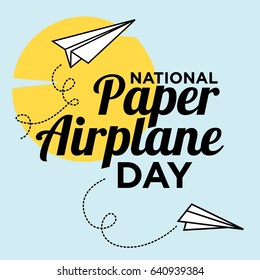 national paper airplane day illustration