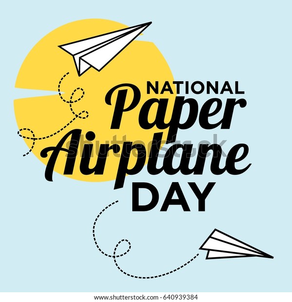 National Paper Airplane Day Illustration vector de stock (libre de