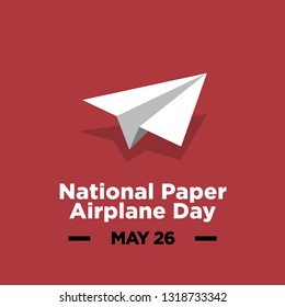 National Paper Airplane Day May 26 Poster Design