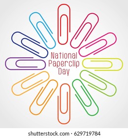 National Paper Clip Day Vector Illustration. svg
