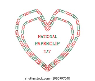 National paperclip day . 29 may   celebrated as National paperclip day . vector illustrator as a poster banner template . svg