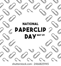 National Paperclip Day. May 29. Seamless pattern. Eps 10.