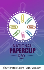 National paperclip day vector illustration may 29, suitable for web banner or card svg
