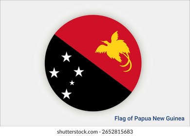 Bandeira nacional de Papua Nova Guiné. Bandeira alta e detalhada da Papua Nova Guiné. Oceânia. Ilustração em 3D.