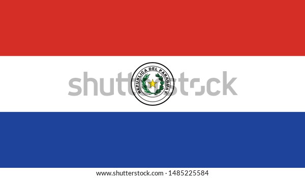 National\
Paraguay flag, official colors and proportion correctly. National\
Paraguay  flag. Vector illustration. EPS10. Paraguay  flag vector\
icon, simple, flat design for web or mobile\
app.