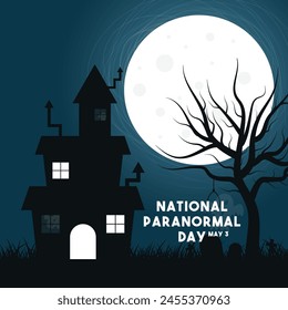 National Paranormal Day. May 3. Flat design vector.