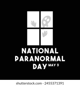 National Paranormal Day. May 3. Flat design vector. Poster, banner, card,background. Eps 10.