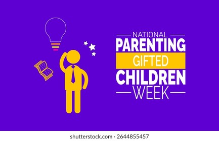 Ilustração de fundo National Parenting Gifted Children Week. Conceito de férias. Utilize para plano de fundo, banner, cartaz, cartão e modelo de design de pôster com design de ilusão profissional 