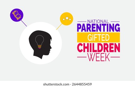 Ilustração de fundo National Parenting Gifted Children Week. Conceito de férias. Utilize para plano de fundo, banner, cartaz, cartão e modelo de design de pôster com design de ilusão profissional 