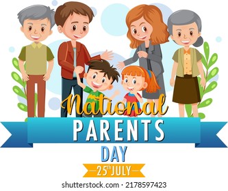 National Parents Day On 25th July Poster Template illustration