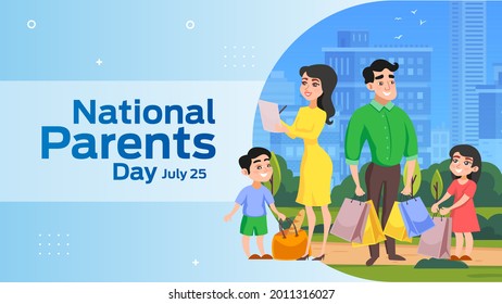 national parents day on july 25 business brochure flyer banner design horizontal template vector, cover presentation abstract, modern publication poster and flag-banner, layout in rectangle size.