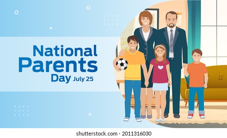 national parents day on july 25 business brochure flyer banner design horizontal template vector, cover presentation abstract, modern publication poster and flag-banner, layout in rectangle size.