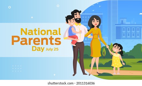 national parents day on july 25 business brochure flyer banner design horizontal template vector, cover presentation abstract, modern publication poster and flag-banner, layout in rectangle size.