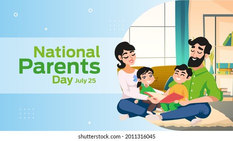 national parents day on july 25 business brochure flyer banner design horizontal template vector, cover presentation abstract, modern publication poster and flag-banner, layout in rectangle size.