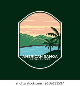 National Park of American Samoa patch logo ilustração vetor