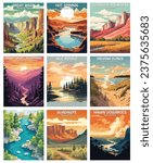 National Park Art Prints - Natural Wonders Collection. Great basin, hot springs, guadalupe mountains, great smoky mountains...
