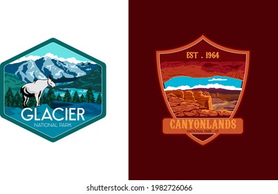 National park emblem vector illustration
