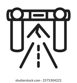 National park gate icon. Editable line icon. Vector illustration